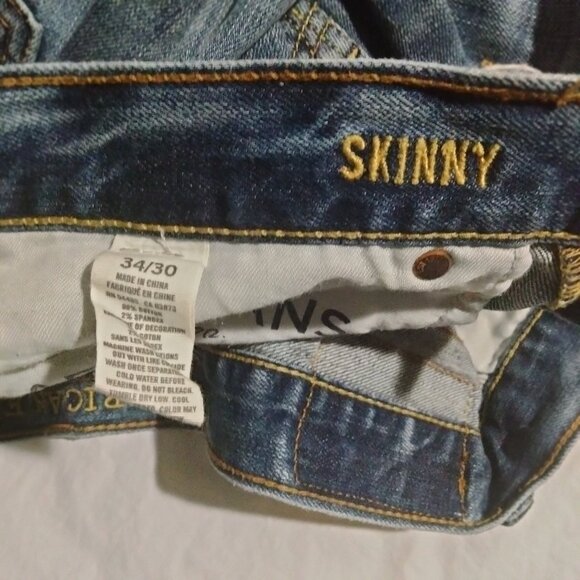 American Eagle Skinny Straight Jeans Men's 34x30 Blue Denim - Picture 4 of 6